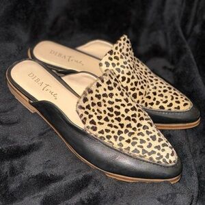 Sleek Brown and Black Mules with Pointed Toe